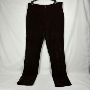 Express Vintage 90s Woman's High Rise Front Zip  Pants 11 /12 Brown Faux Suede